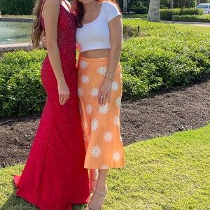 Free People Silk Sunflower skirt